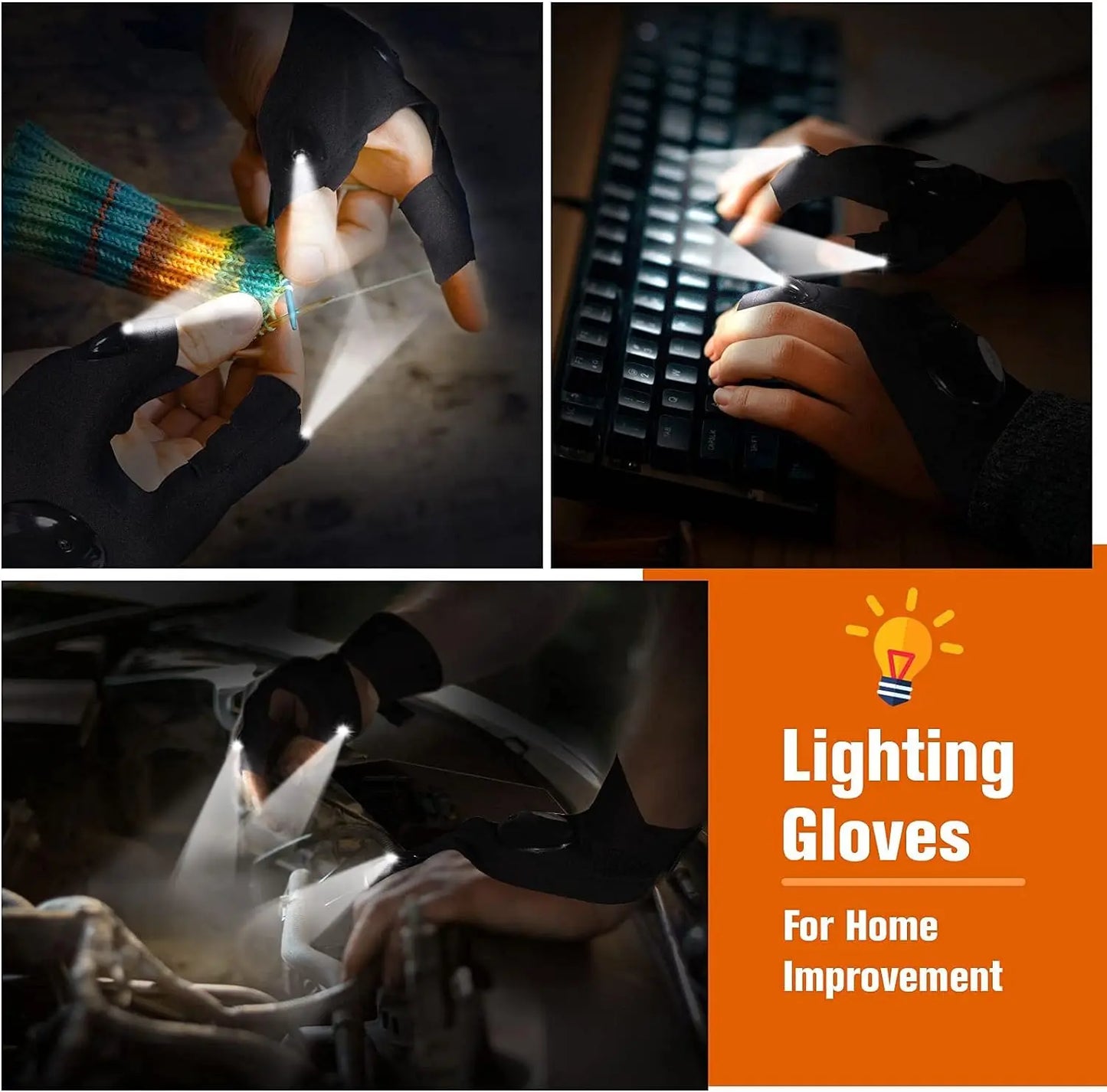 Guantes con linterna LED